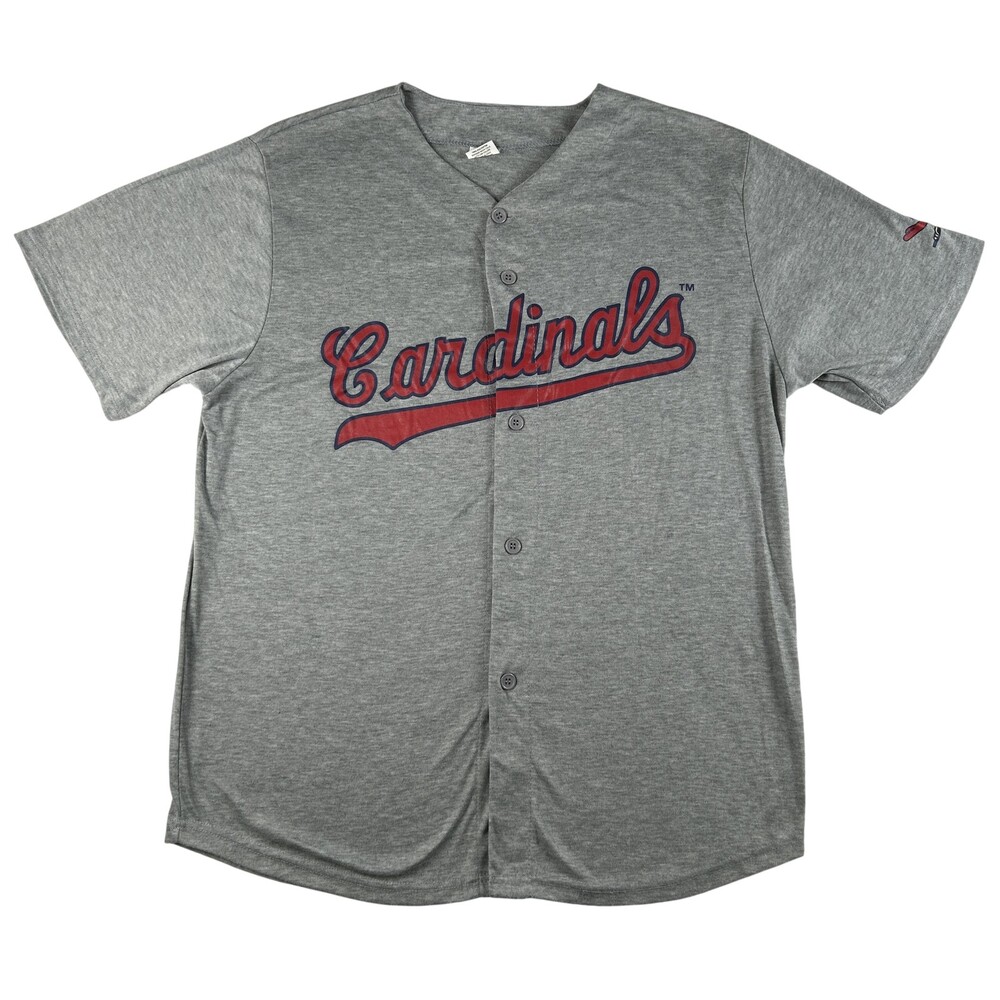 St. Louis Cardinals Jersey Mens XL Gray MLB Baseball Cardinals Button Front SGA